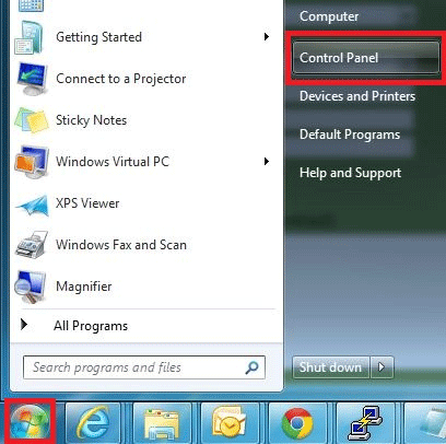 Windows 7 Start Menu, Control Panel